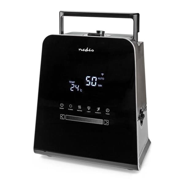 SmartLife-Kostutin | 110 W | Viileällä ja lämpimällä usvalla | 5.5 l | Kosteusmittari | Ajastin | Kaukosäädin | Yötila | Musta