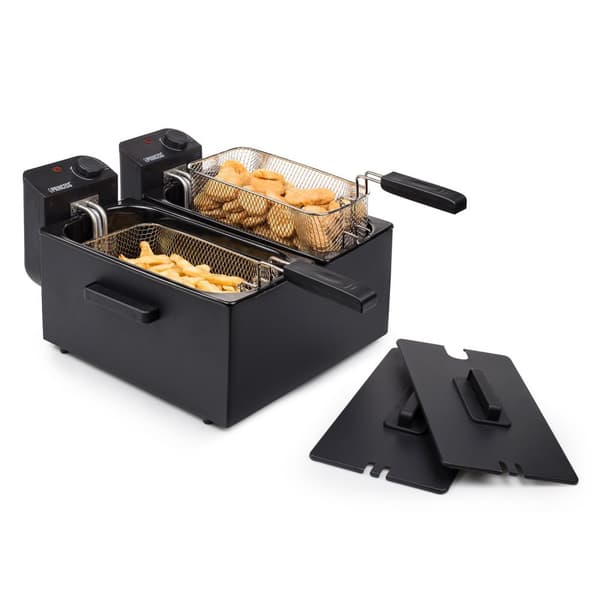 Frityrkoker Dobbel 2x3L 2x1800W Sort Sort