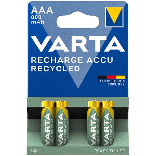 Resirkuler Oppladbart batteri AAA 800 mAh 4-p