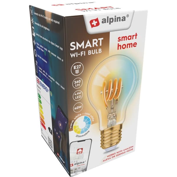 WiFi Smart E27 LED Varm-/Kallvit 4,9W 360 lm