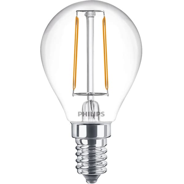 2-pak LED E14 Globe 2W (25W) Klar 250lm