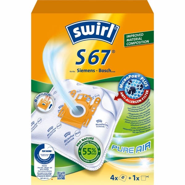 Støvsugerposer S67 4 STK (BEMÆRK 3 STK DFP)