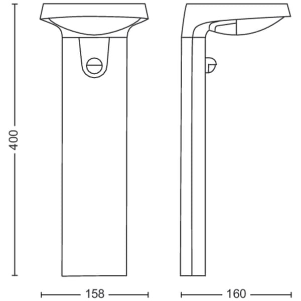 Tyla Piedestal Solcelle IR sensor Ultra Effektiv LED 255lm IP44 antracit