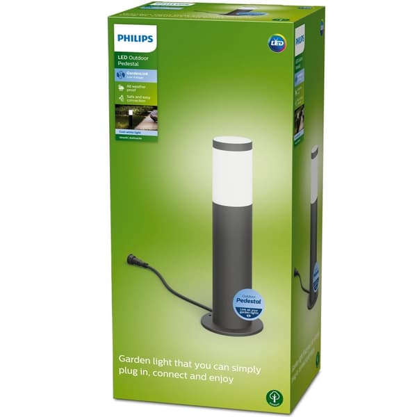 GardenLink Utrecht Piedestal Cool hvid 660lm antracit