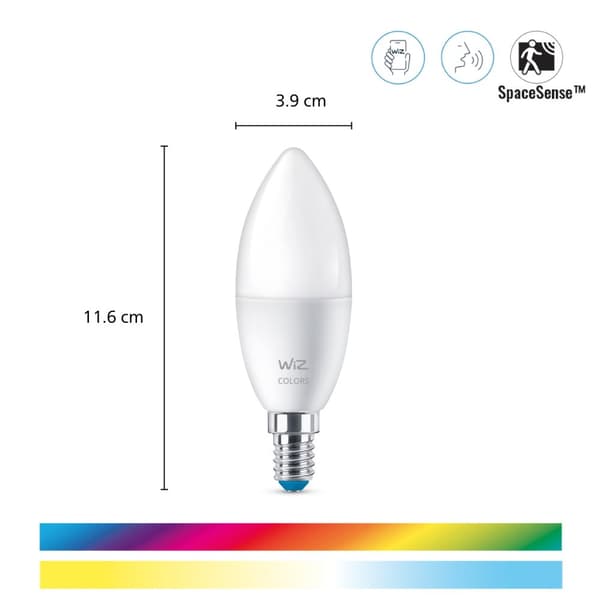 WiFi Smart LED E14 Kron 40W Färg + Varm-kallvit 470 lm 3 pack