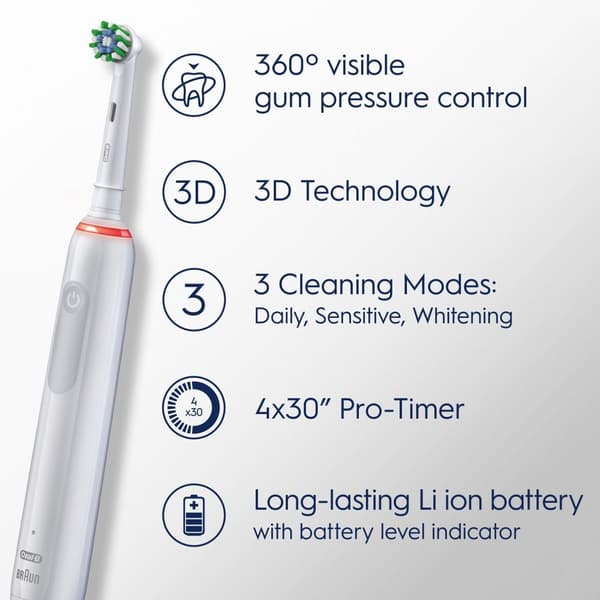 Eltandborste Pro3 White + Extra Refill + TC