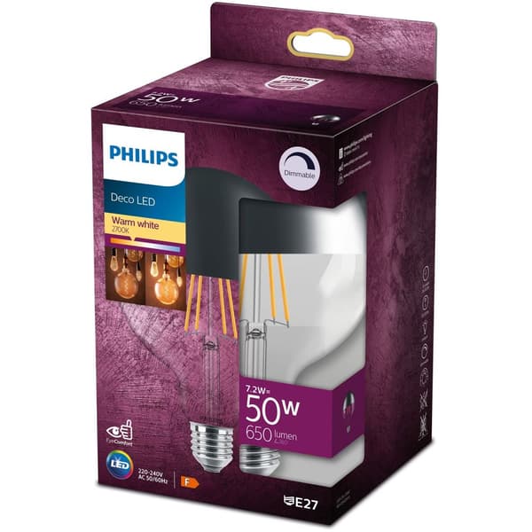 LED E27 G120 Filament Top spejlet Dæmpbar 50W 650lm