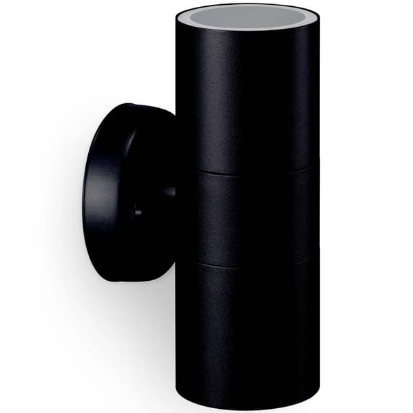 Kylis Vægarmatur Up-/downlight (2xGU10 fatning) IP44 Rustfrit stål Sort Sort