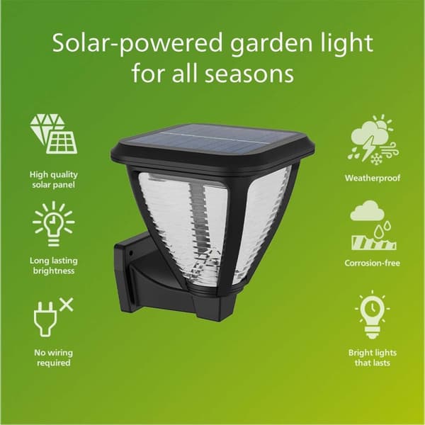 Vapora Væglampe Solar LED 200lm Sort