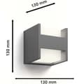 Miniatyrbillede 6 af 7: Arbor Væglampe Ultra Effektiv LED 2x3,8W 800lm Antracit