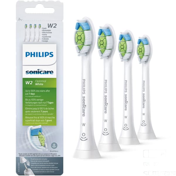 Børstehode Sonicare W2 Optimal 4 stk Hvit HX6064/10