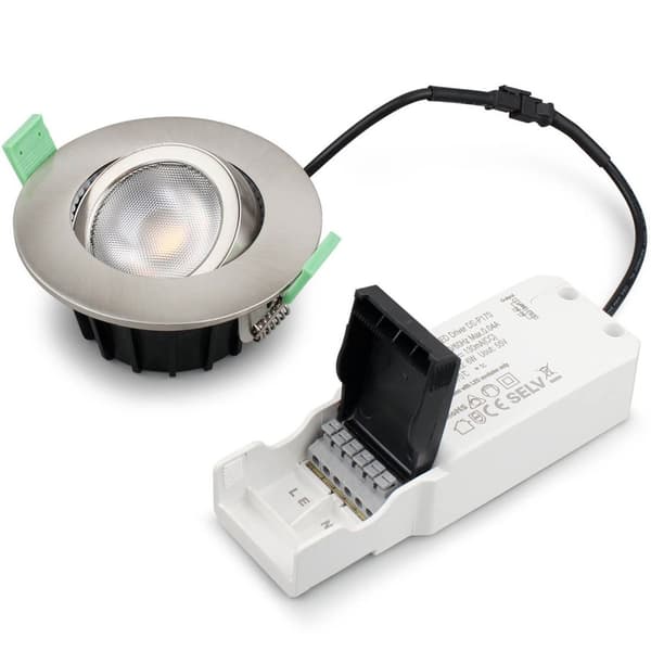 Ellen Infälld downlight Dim-to-Warm 520lm IP65 3-pack Borstad stål