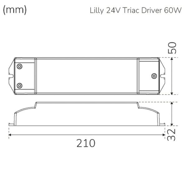 Lilly Driver Transformator for LED stripe 24V 0-60W IP20