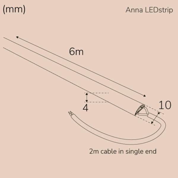 Anna Ledstrip COB-LED Milky uten transformator IP65 6m?? 3000K???