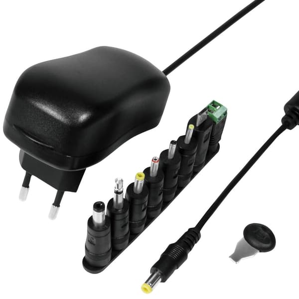Verkkosovitin 230V-> 3-12V 1A 12W musta