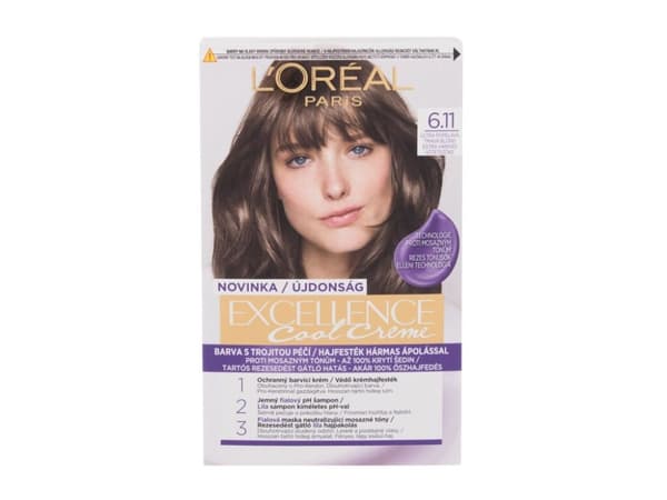 L'Oréal Paris - Excellence Cool Creme 6,11 Ultra Ash Dark Blond - For Women, 48 ml L'Oréal Paris - Excellence Cool Creme 6,11 Ultra Ash Dark Blond - For Women, 48 ml
