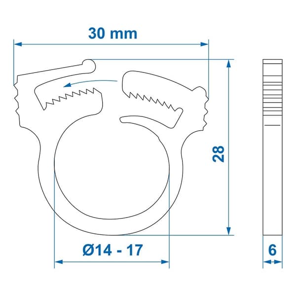 Vattenslangsklämma 14-17mm 3 stycken i blister