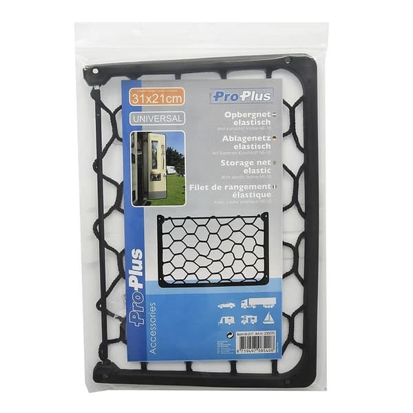 Oppbevaringsnett strikk 31x21cm med plastramme NS-10