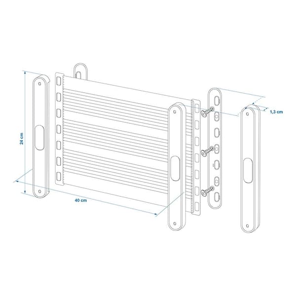 Opbevaringsnet elastik L 40x26,5cm med plastbeslag