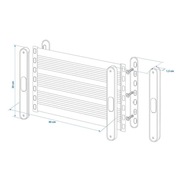 Opbevaringsnet elastik XL 50x26,5cm med plastbeslag