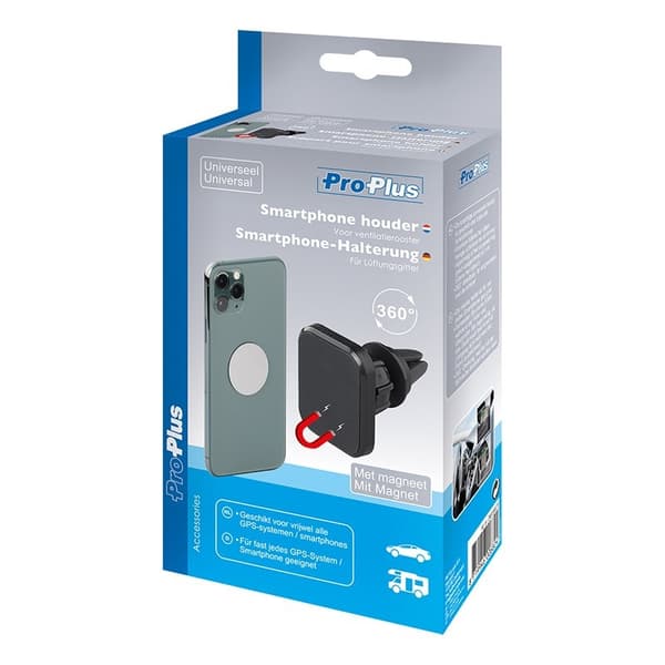 Universal smarttelefonholder med magnet for ventilasjonsgitter
