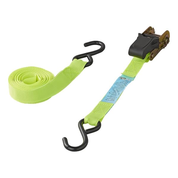 Knyt stropp med skralle + 2 kroker 5 meter - sett med 2 stk