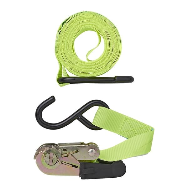 Knyt stropp med skralle + 2 kroker 5 meter - sett med 2 stk