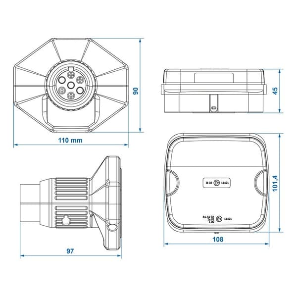 Trailerlygter LED med magneter trådløs (Bluetooth) 7-polet