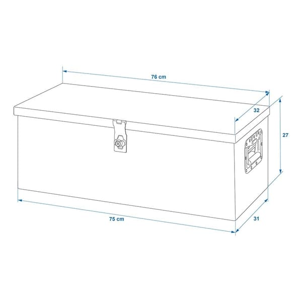 Trailerværktøjskasse alu 760 x 320 x H270 mm