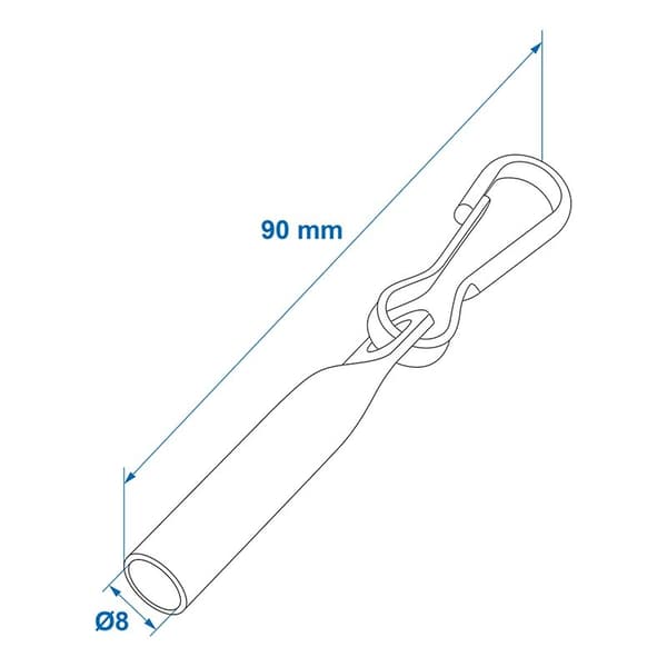 Kabeländförslutning Ø8 mm med Simplex krokar - set om 10 stycken