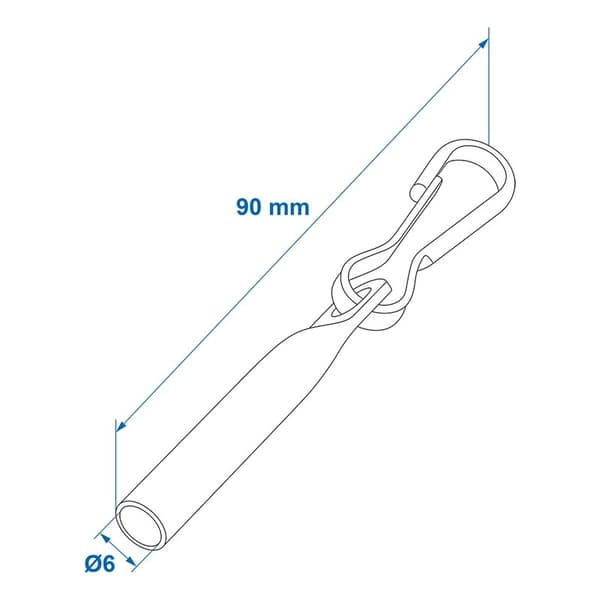 Kabelendelukking Ø6 mm med Simplex kroker - sett med 10 stk