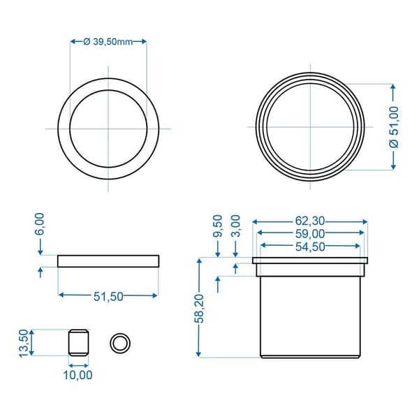Leje til påløbsbremse egnet til Knott KF27A - KF30C - KRV30B - KRV30A/B i blisterpakning