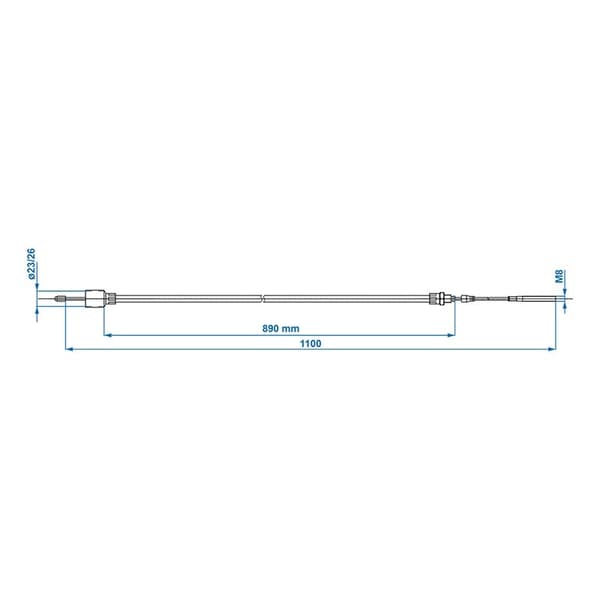 Bremsekabel 890/1100mm kop Ø26mm velegnet til AL-KO < '97