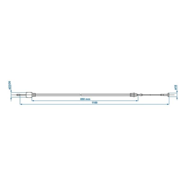 Bremsekabel 890/1100mm kop Ø26mm velegnet til AL-KO > '97