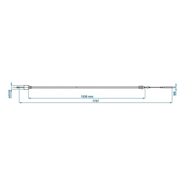 Jarruvaijeri 1530/1757mm kuppi Ø26mm sopii BPW:lle