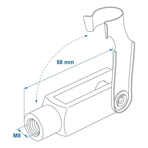 Haarukan pää M8 58mm - 2 kappaleen sarja