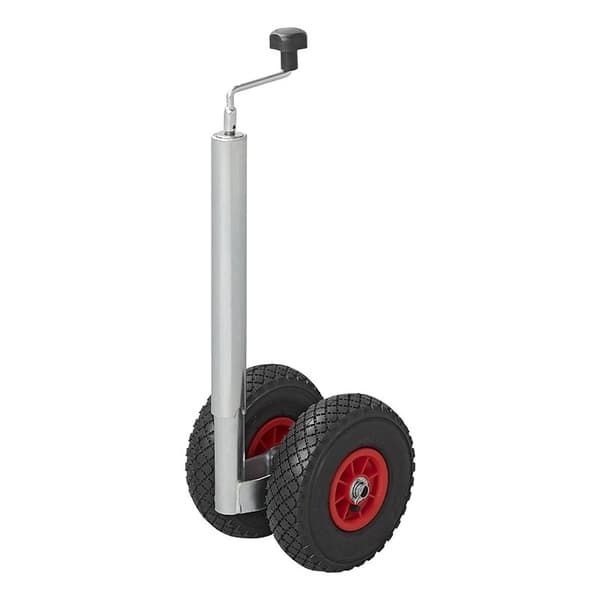 Dobbel jockeyhjul 48mm 2x plastfelg med luftdekk 260x85mm