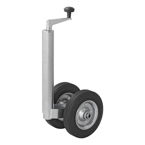 Kaksoisjockey-pyörä 48mm umpinaisilla luonnonkumirenkailla 200 x 50 mm