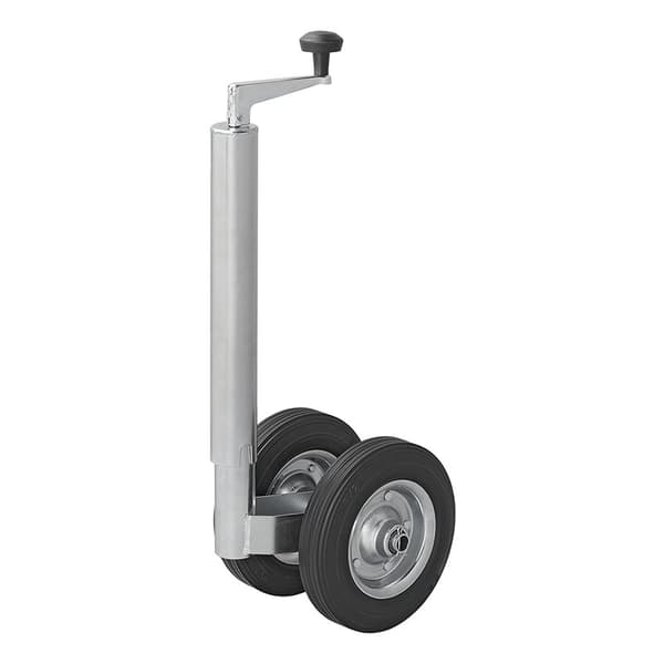 Kaksoisjockey-pyörä 48mm umpinaisilla luonnonkumirenkailla 200 x 50 mm