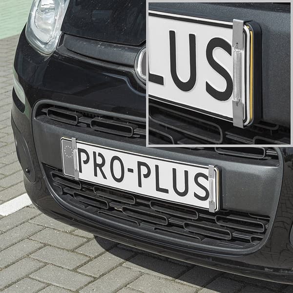 Nummerpladeklemme med fjeder - sæt med 4 stk