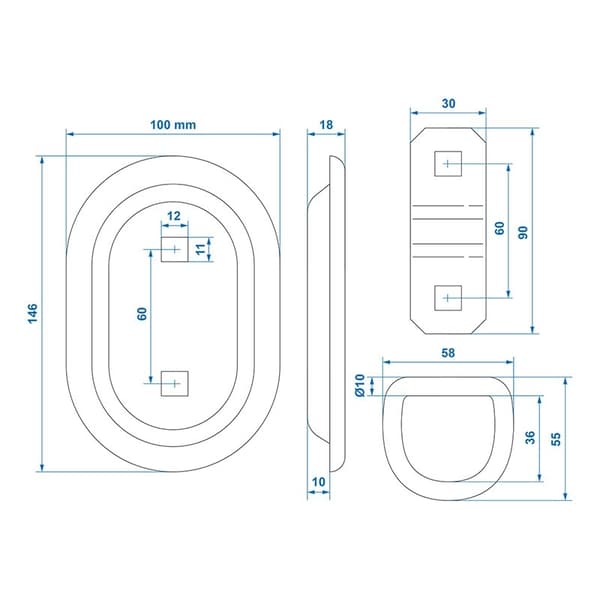 Lastsurringsanker oval 145x100mm i blister