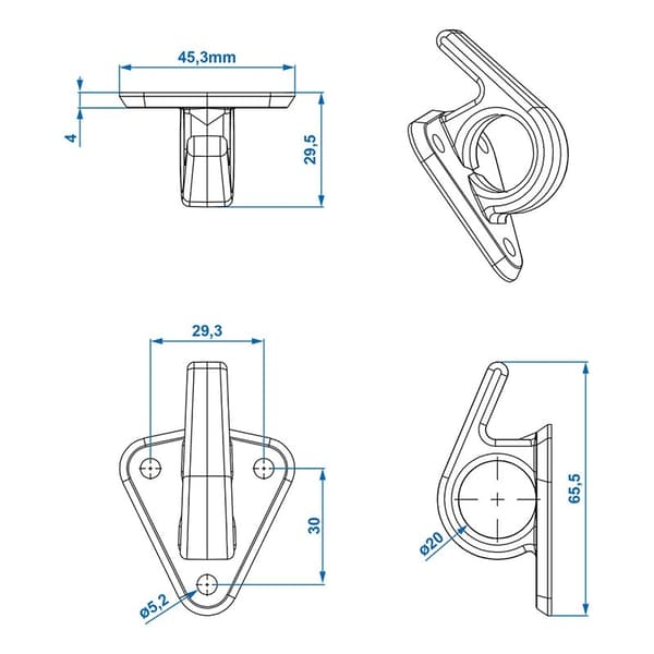 Rebkrog plast med øje 48x45mm