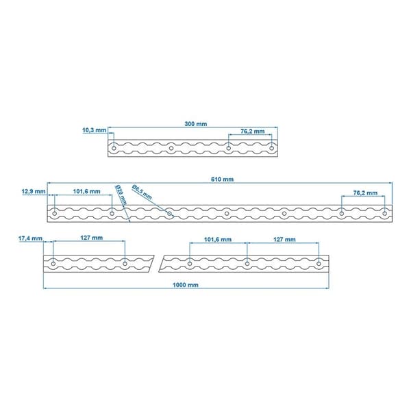 Lasteskinne aluminium 30cm