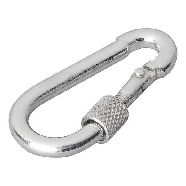 Karabiinikoukku metallia 5x50mm ruuvilukolla 2 kpl läpipainopakkauksessa