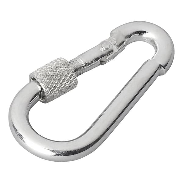 Karabiinikoukku metallia 8x80mm ruuvilukolla 2 kpl läpipainopakkauksessa