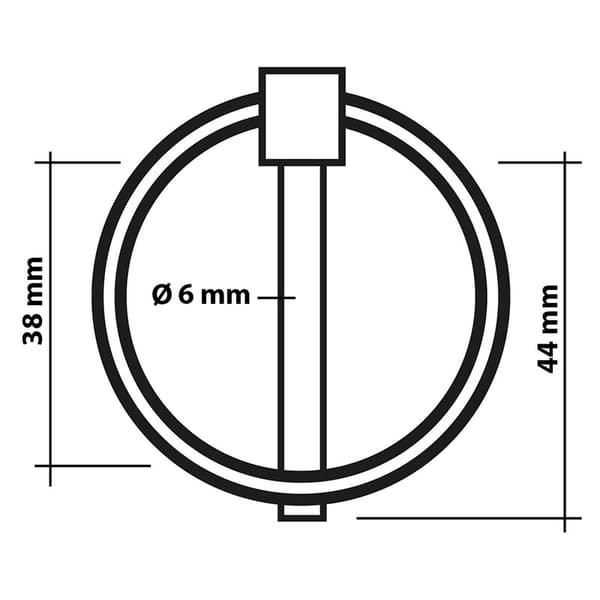 Länkstift 6mm med ring 2 stycken i blister