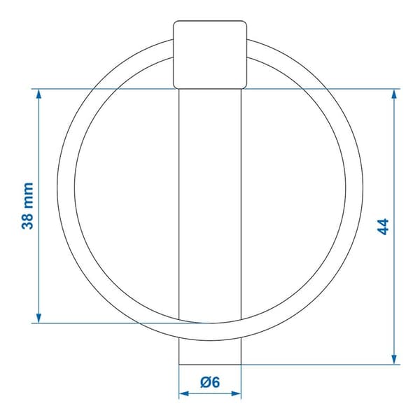 Länkstift 6mm med ring 2 stycken i blister