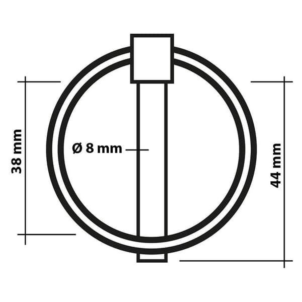 Länkstift 8mm med ring 2 stycken i blister