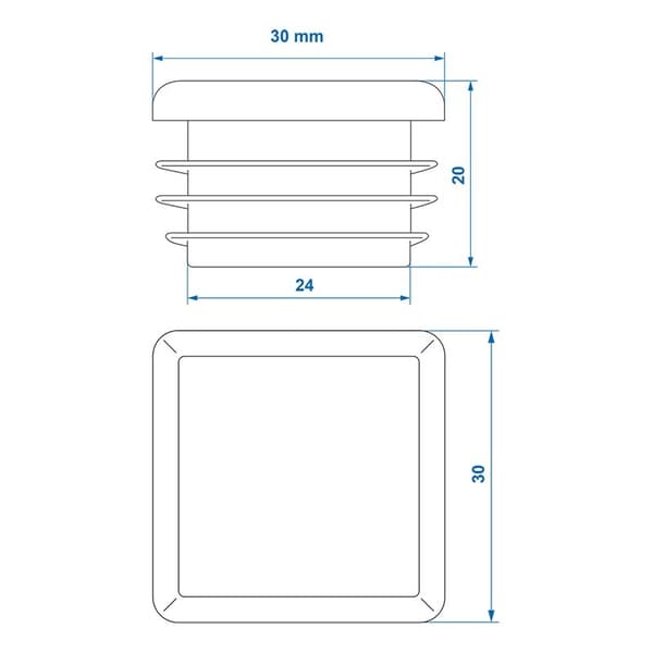 Endelokk 30x30mm