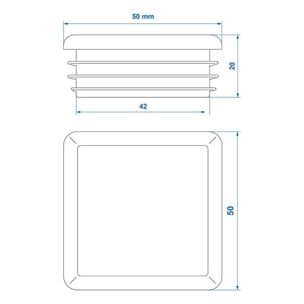 Ändlock 50x50mm 4 stycken i blister